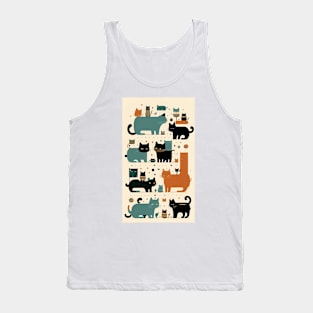 Feline Whispers: Abstract Echoes of Mystical Grace Tank Top